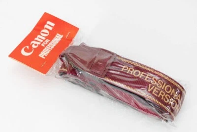 Canon PROFESSIONAL VERSION Wine Red/Gold embroidery Camera Shoulder Neck Strap - Image 1 of 3