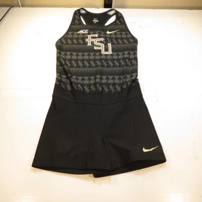 NIKE FSU FLORIDA STATE UNIVERSITY TRACK SINGLET SPEED SUIT Womens L Black - Image 1 of 4
