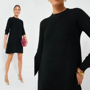 Pomander Place NEW Black Ainsley Long Sleeve Ribbed Knit Sweater Dress Size XS - Picture 1 of 11