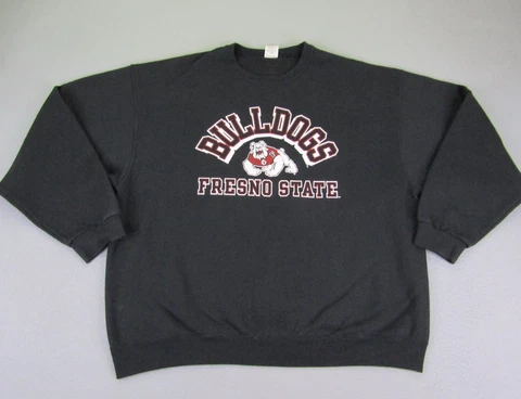 Fresno State Bulldogs Sweatshirt Mens 2XL XXL Black Crewneck Pullover Sweater Cover