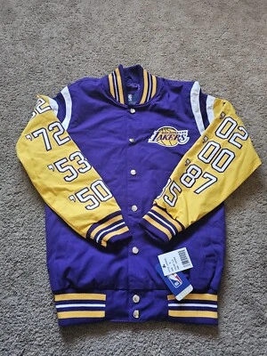 G-III Lakers Los Angeles 17 Time NBA Finals Champions Mens Small Bomber Jacket - Image 1 of 4
