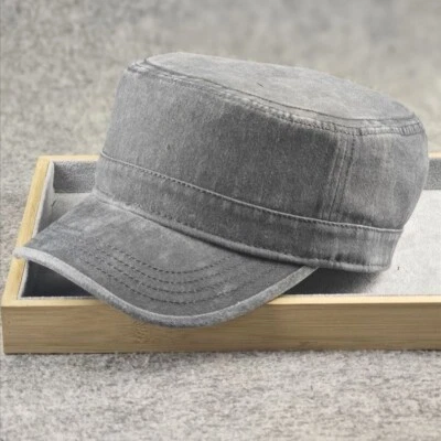 XS/S/M/L/XL/XXL Gorra militar lavada de gran tamaño, algodón superior plana sombrero para correr militar Foto 1 de 4