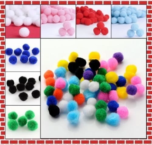 Pom Pom 10 ~ 30mm  Baumwolle Pompons Bommeln Nähen Tilda Borte Farbauswahl - Bild 1 von 1