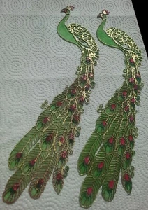 One PEACOCK BIRD SHAPED Sugar Lace & 7 Rose Doilies - Picture 1 of 1
