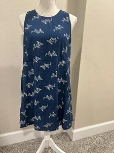 OLD NAVY Women’s DRESS FLORAL NAVY SIZE LARGE Blue Halter Rayon EUC Party - Picture 1 of 8