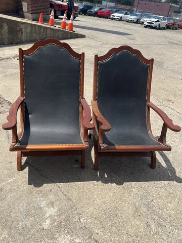 Pair of Antique Sam Moore Lounge Chairs Nice Cover