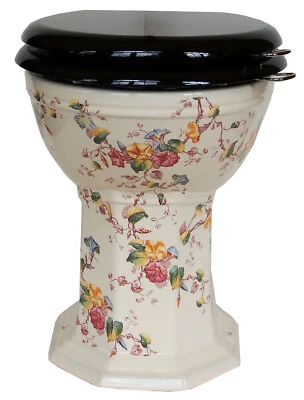 TRTC Multicoloured Floral Decorated Patterned Victorian Reproduction Toilet New - Image 1 of 4