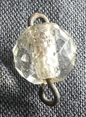 Pampille boule facettée 7×8 mm – Cristal ancien – Lustre XIXe – REF 875 - Photo 1/2