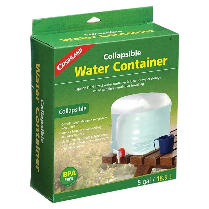 COGHLANS ' COLLAPSIBLE WATER CONTAINER ' 5 GALLON CPACITY ' BPA FREE ' - Изображение 1 из 1