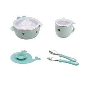 5Pcs Baby Tableware Set Eating Training Bowl And Cup Child Dinnerware ! New! - Picture 1 of 4
