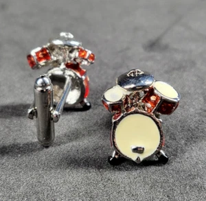 Drum Kit Cufflinks - Gifts for Drummers & Musicians - Mens Formal Accessories - Picture 1 of 6