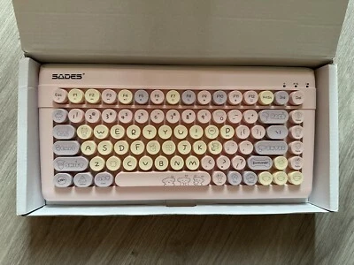 SADES KO2 Wireless Bluetooth Keyboard, Portable 84-key Typewriter Round Keycaps - Image 1 of 4