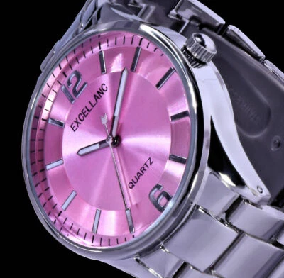 Excellanc Damenuhr Armbanduhr Uhr Pink Silber Farben Metall 19 B-Ware - Bild 1 von 4