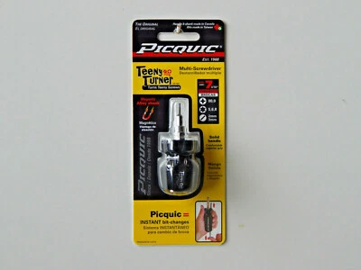 PICQUIC TEENY TURNER Screwdriver - Small, Multi Bit, 7 Bits 1" long - Black - Image 1 of 2