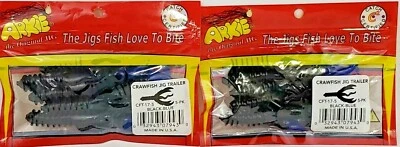Джиг-прицеп ARKIE Crawfish для ловли окуня рыболовная откидная подача 3,5 дюйма ~ черно-синий ~ упаковка 5 шт. - 2 шт. - Изображение 1 из 4