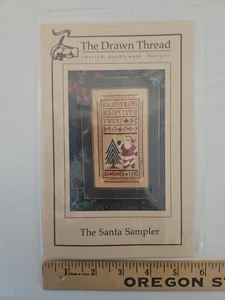 The Drawn Thread THE SANTA SAMPLER Counted Cross Stitch Pattern w/Embellishments - Picture 1 of 4