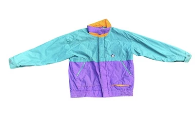 Vintage 80s Woolrich Sigmet Gear Neon Windbreaker Jacket Mens Large  - Image 1 of 4