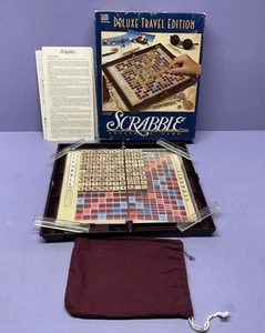 Scrabble Deluxe Edition Travel Game 100% Complete Great Condition Vtg - Picture 1 of 11