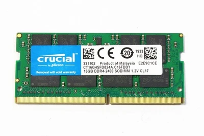 Crucial 16GB CT16G4SFD824A DDR4-2400 SODIMM 1.2V CL17 Laptop Memory RAM - Image 1 of 2