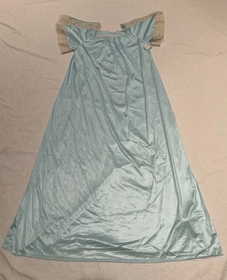 Nuevo con etiquetas Camisón Vintage Años 70/80 Montgomery Ward Azul Encaje Nylon Pequeño- Foto 1 de 4