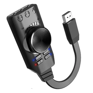 Black USB External Sound Card Virtual 7.1 Channel Adapter Plug For PC Laptop PS5 - Photo 1/11