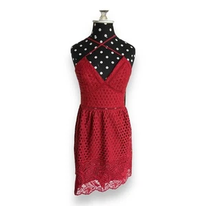 Abercrombie & Fitch Womens Dress Sz S Rust Lace Mini Slip Dress NEW - Picture 1 of 6