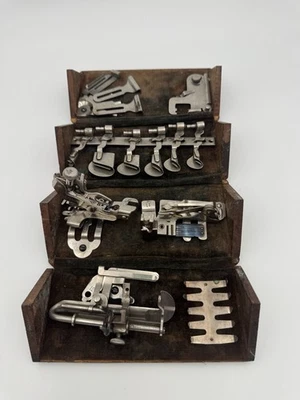 Máquina de coser Singer años 20 1889 roble rompecabezas caja — incluye accesorios Foto 1 de 4