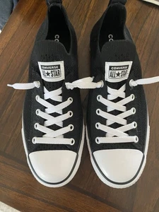 Converse All Star Kids Knit Slip On Sneakers Black White Shoes Kids Size 7 Youth - Picture 1 of 12
