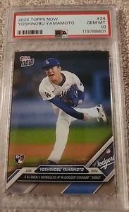 2024 Topps Now - Yoshinobu Yamamoto #24/8247 (RC) PSA 10 GEMA COMO NUEVO - Imagen 1 de 2