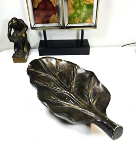 Heavy Resin Leaf-Shaped Decorative Dish/Platter - 5 lbs 11.2 oz! - Picture 1 of 6