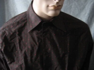NWOT MENS FRENCH CUFF COTTON PATTERN DRESS SHIRT DANIEL HECHTER L - Picture 1 of 5