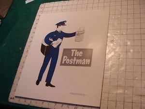 vintage 1957 community helpers POSTER : THE POSTMAN 16 X 13 1/2" - Picture 1 of 4
