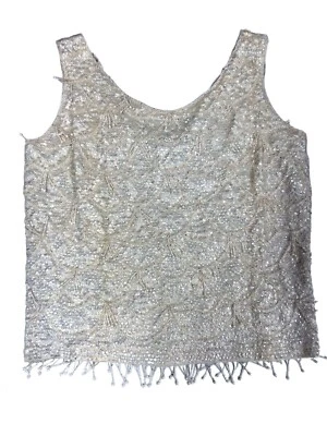 Suéter de lentejuelas sin mangas con caparazón de colección para mujer Shimmy años 60 con cuentas varios colores Foto 1 de 4