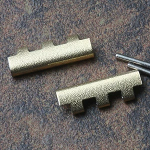 Gold frosted finish 17mm end pieces for 7-row NSA band vintage watch bracelet - Picture 1 of 2