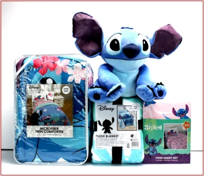 6 Piezas - Edredón Disney STITCH + Juego de Sábanas + Manta + Peluche WT STITCH - GEMELO Foto 1 de 4
