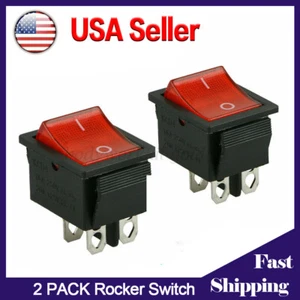 Interruptor basculante ON OFF DPST palanca 16 amperios 250v 20 amp 125v 4 pines Ec-2604 paquete de 2 - Imagen 1 de 9