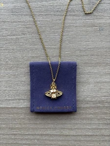 Vivienne Westwood Necklace, Gold Heart Orb Pendant With Yellow Crystal Gift Set - Picture 1 of 4