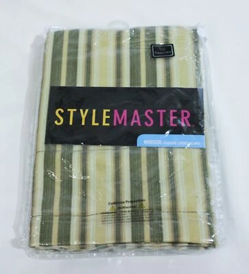 Cenefa en capas Stylemaster Windsor Jacquard a rayas SV3 oliva 56"x17" Foto 1 de 4