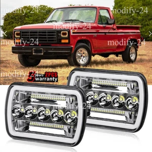 Fit Ford F-100 Pickup 1878 1979 1980 -1983 5x7" 7x6'' Led Headlights Halo Hi/Lo - Picture 1 of 13