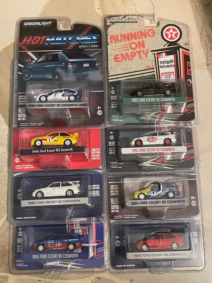 1/64 Greenlight LOT 8x 1994, 1995, 1996 Ford Escort Cosworth - Immagine 1 di 1