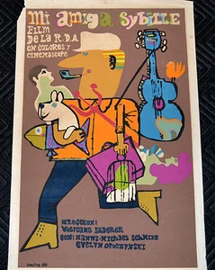 Poster film cubano originale 1969 ""Friend Sybille"" film d'arte tedesco Wolfgang Luderer - Foto 1 di 8