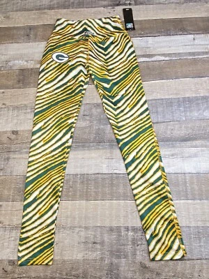 Green Bay Packers NFL Majestic Zubaz Para Mujer XS Estampado de Cebra Leggings Pantalones de Yoga Foto 1 de 4