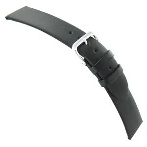 20mm Milano Dreams Black Genuine Leather Padded Unstitched Waterproof Watch Band - Picture 1 of 3