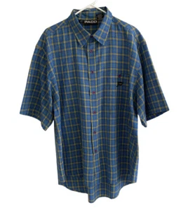 Paco Shirt Mens XL Classic Styling Plaid Button Down Short Sleeve Blue - Picture 1 of 7