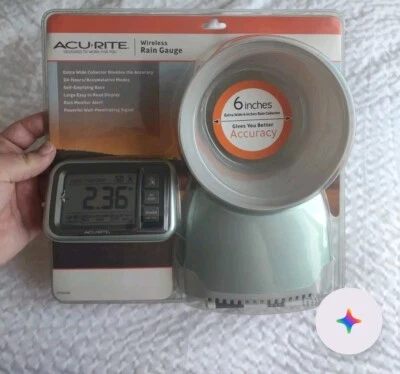 Pluviómetro inalámbrico Acurite con colector de lluvia extra ancho de 6" # 072397006262 NUEVO Foto 1 de 3