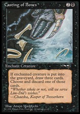 1x Casting of Bones (Art Version: CLOSE-UP BLACK HAND) MTG Alliances NM Magic Re