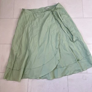 BNWT Vintage Laura Ashley Skirt Women UK 20 100% Pure Linen Wrap Around - Picture 1 of 7