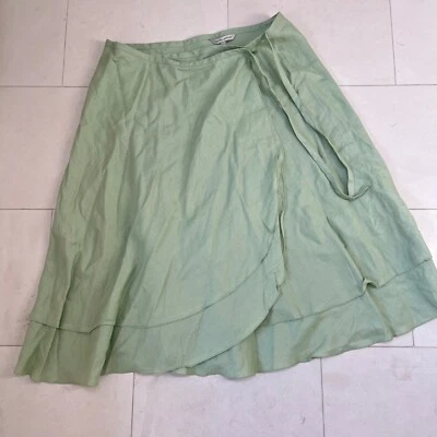 BNWT Vintage Laura Ashley Skirt Women UK 20 100% Pure Linen Wrap Around - Image 1 of 4