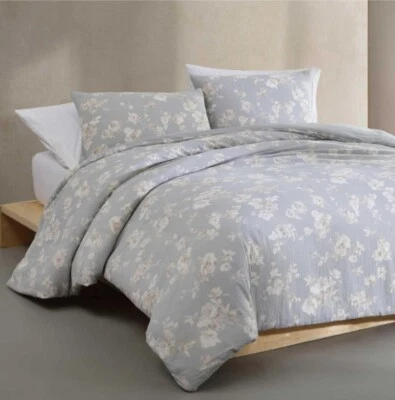 Rare! Calvin Klein Eternity Blue/ Gray Floral King Duvet+ 2 King Shams! NWT! 😍 - Image 1 of 4
