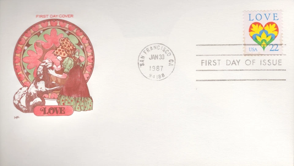 1987 FDC - Scott# 2248 - Love Issue - Farnam Cachet - Image 1 of 1